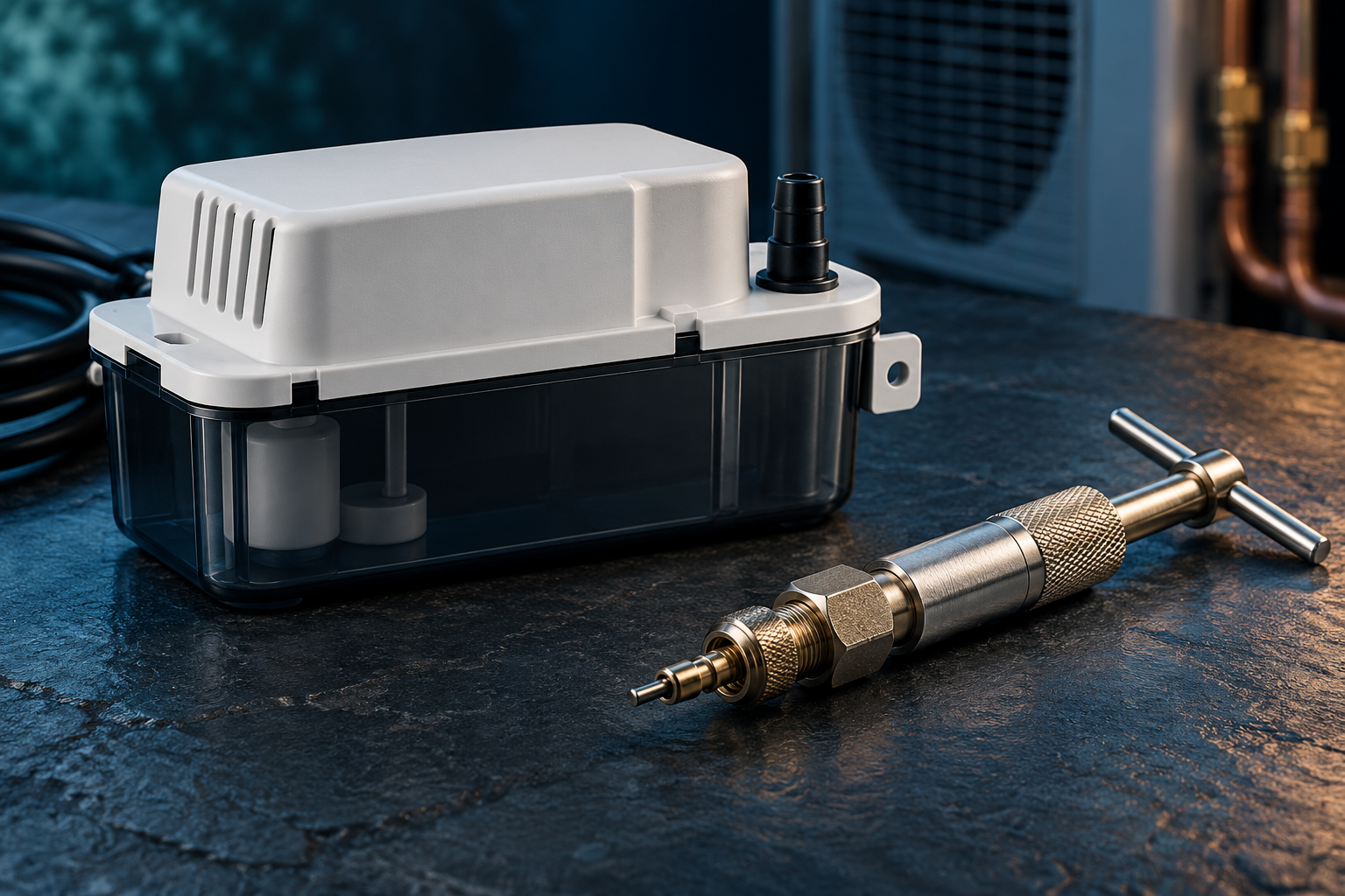 Illustrative HVAC pump and tool